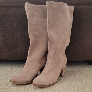 Lucky Brand Everdein Tan Suede Slouch Boot